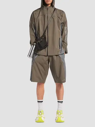 Balenciaga Men's Techwear Zip-Up Jacket - Brown Grey | Thumbnail 2 Balenciaga Men's Techwear Zip-Up Jacket - Brown Grey | Thumbnail 2