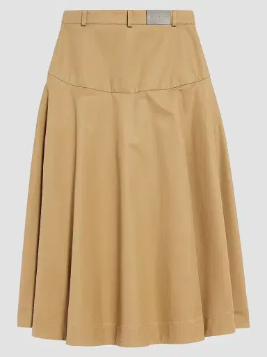 Balenciaga Women's A-Line Cotton Skirt - Camel | Thumbnail 2 Balenciaga Women's A-Line Cotton Skirt - Camel | Thumbnail 2