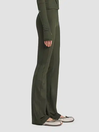 Balenciaga Women's Techwear Flared Leggings - Khaki Lime | Thumbnail 4 Balenciaga Women's Techwear Flared Leggings - Khaki Lime | Thumbnail 4