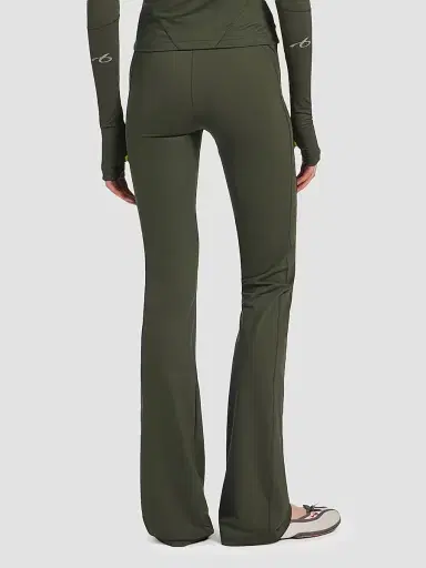 Balenciaga Women's Techwear Flared Leggings - Khaki Lime | Thumbnail 5 Balenciaga Women's Techwear Flared Leggings - Khaki Lime | Thumbnail 5