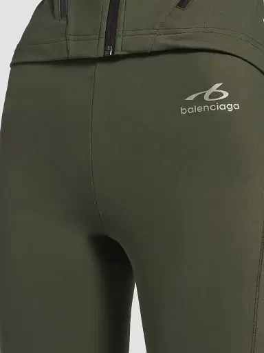 Balenciaga Women's Techwear Flared Leggings - Khaki Lime | Thumbnail 6 Balenciaga Women's Techwear Flared Leggings - Khaki Lime | Thumbnail 6