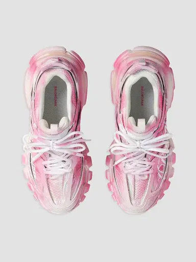 Balenciaga Women's Track Stencil Logo Sneakers - Pink White | Thumbnail 3 Balenciaga Women's Track Stencil Logo Sneakers - Pink White | Thumbnail 3