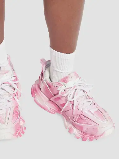 Balenciaga Women's Track Stencil Logo Sneakers - Pink White | Thumbnail 6 Balenciaga Women's Track Stencil Logo Sneakers - Pink White | Thumbnail 6