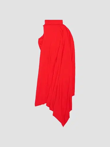 Balenciaga Women's Draped Midi Dress - Sunset Red | Thumbnail 2 Balenciaga Women's Draped Midi Dress - Sunset Red | Thumbnail 2