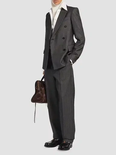 Balenciaga Women's Fitted Tailored Pants - Dark Grey | Thumbnail 2 Balenciaga Women's Fitted Tailored Pants - Dark Grey | Thumbnail 2