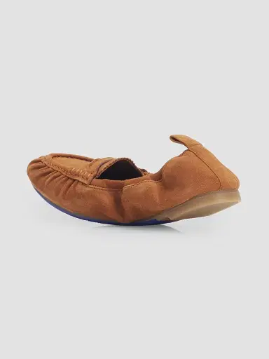 Burberry Women's Fawn Suede Penny Loafers - Cognac | Thumbnail 2 Burberry Women's Fawn Suede Penny Loafers - Cognac | Thumbnail 2