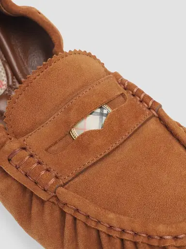 Burberry Women's Fawn Suede Penny Loafers - Cognac | Thumbnail 3 Burberry Women's Fawn Suede Penny Loafers - Cognac | Thumbnail 3