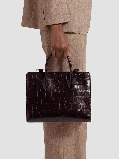 Strathberry Women's Midi Croc-Embossed Leather Tote Bag | Thumbnail 3 Strathberry Women's Midi Croc-Embossed Leather Tote Bag | Thumbnail 3