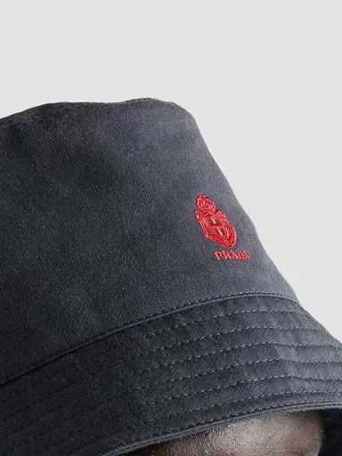 Prada Men's Old Gabardine Bucket Hat - Blue - Size XXL | Thumbnail 3 Prada Men's Old Gabardine Bucket Hat - Blue - Size XXL | Thumbnail 3