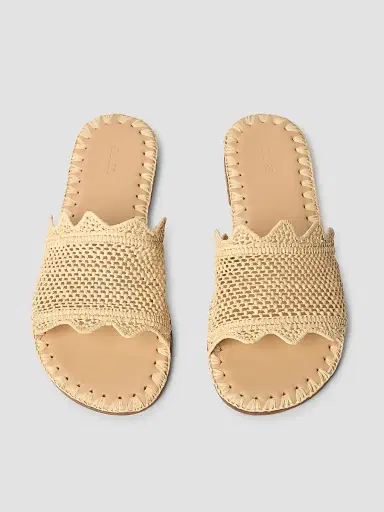 Odissì Women's Lucia Woven Slide Sandals - Natural - Size 10 | Thumbnail 4 Odissì Women's Lucia Woven Slide Sandals - Natural - Size 10 | Thumbnail 4