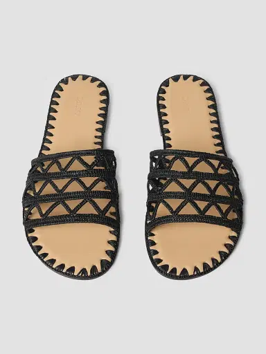 Odissì Women's Evie Woven Slide Sandals - Black - Size 10 | Thumbnail 4 Odissì Women's Evie Woven Slide Sandals - Black - Size 10 | Thumbnail 4