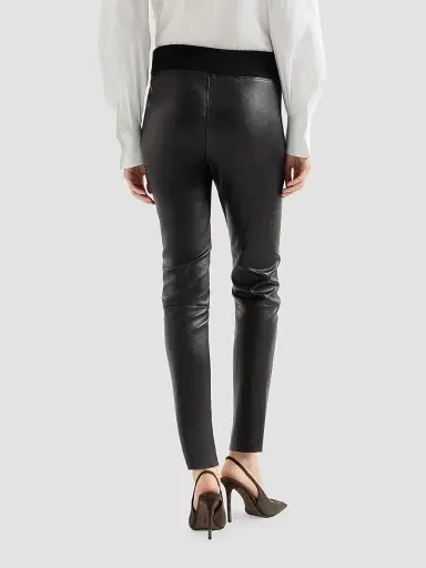 Brunello Cucinelli Women's Stretch Nappa Leather Leggings | Thumbnail 3 Brunello Cucinelli Women's Stretch Nappa Leather Leggings | Thumbnail 3