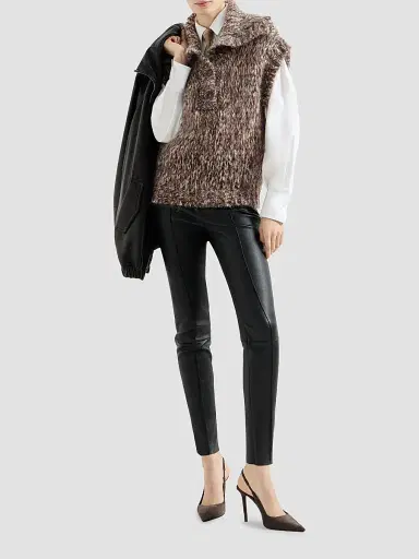Brunello Cucinelli Women's Stretch Nappa Leather Leggings | Thumbnail 5 Brunello Cucinelli Women's Stretch Nappa Leather Leggings | Thumbnail 5