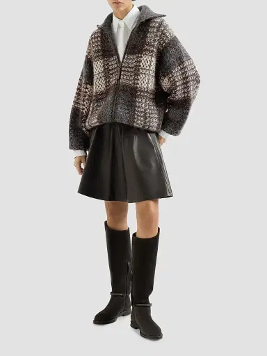 Brunello Cucinelli Women's Polished Nappa Leather Mini Circle Skirt - Coffee | Thumbnail 6 Brunello Cucinelli Women's Polished Nappa Leather Mini Circle Skirt - Coffee | Thumbnail 6