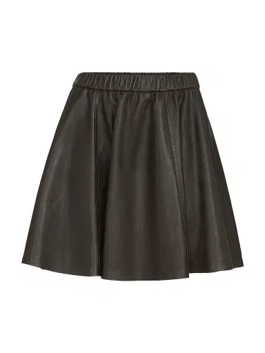 Brunello Cucinelli Women's Polished Nappa Leather Mini Circle Skirt - Coffee | Thumbnail 1 Brunello Cucinelli Women's Polished Nappa Leather Mini Circle Skirt - Coffee | Thumbnail 1