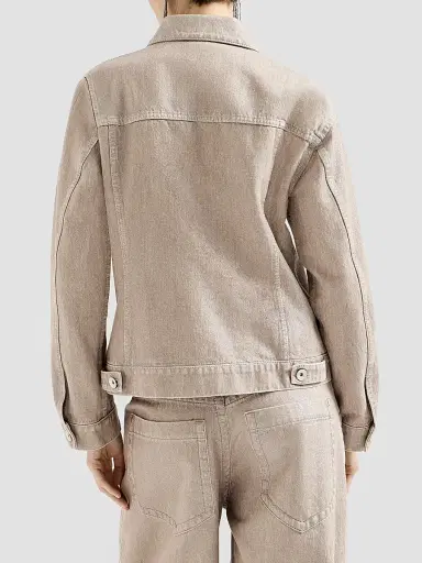 Brunello Cucinelli Women's Lamé Denim Four-pocket Outerwear Jacket with Monili - Rope | Thumbnail 3 Brunello Cucinelli Women's Lamé Denim Four-pocket Outerwear Jacket with Monili - Rope | Thumbnail 3