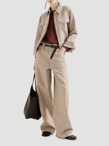 Brunello Cucinelli Women's Lamé Denim Four-pocket Outerwear Jacket with Monili - Rope | Thumbnail 6 Brunello Cucinelli Women's Lamé Denim Four-pocket Outerwear Jacket with Monili - Rope | Thumbnail 6