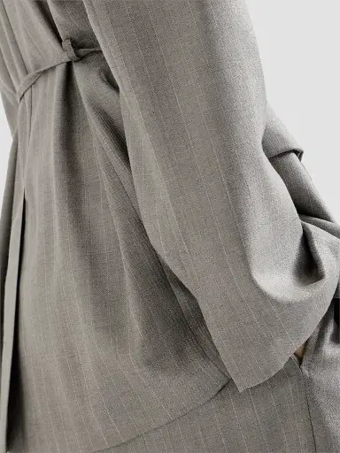 Brunello Cucinelli Women's Sparkling Virgin Wool Pinstripe Blazer with Monili - Silver - Size 12 | Thumbnail 5 Brunello Cucinelli Women's Sparkling Virgin Wool Pinstripe Blazer with Monili - Silver - Size 12 | Thumbnail 5