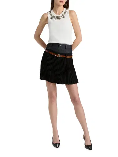 Cinq à Sept Women's Lizzie Crystal-Embellished Cotton-Blend Tank - White | Thumbnail 2 Cinq à Sept Women's Lizzie Crystal-Embellished Cotton-Blend Tank - White | Thumbnail 2