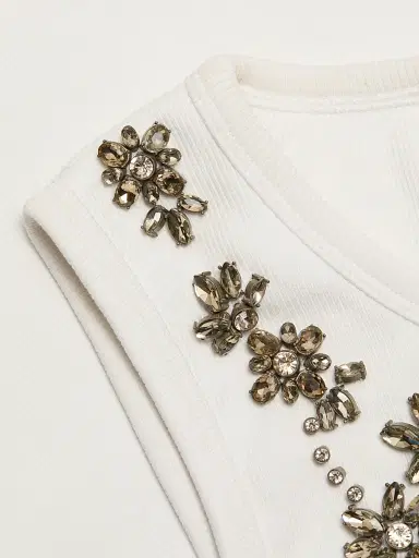Cinq à Sept Women's Lizzie Crystal-Embellished Cotton-Blend Tank - White | Thumbnail 7 Cinq à Sept Women's Lizzie Crystal-Embellished Cotton-Blend Tank - White | Thumbnail 7