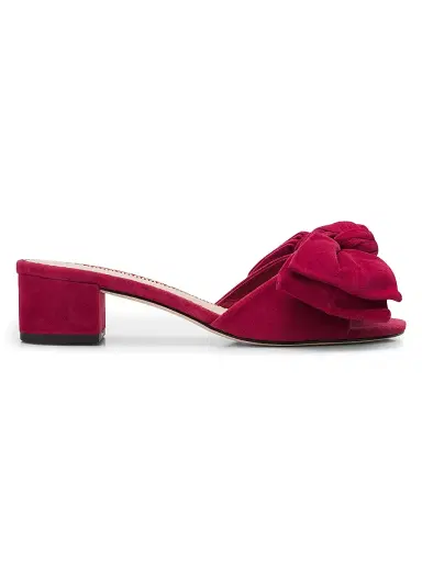 Cinq à Sept Women's Faith 40MM Bow-Detail Block-Heel Sandals - Berry Wine - Size 10.5 | Thumbnail 1 Cinq à Sept Women's Faith 40MM Bow-Detail Block-Heel Sandals - Berry Wine - Size 10.5 | Thumbnail 1