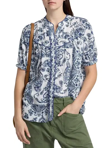 Johnny Was Women's Jaden Western Shirred Yoke Blouse - Jaden | Thumbnail 3 Johnny Was Women's Jaden Western Shirred Yoke Blouse - Jaden | Thumbnail 3