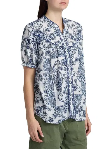 Johnny Was Women's Jaden Western Shirred Yoke Blouse - Jaden | Thumbnail 4 Johnny Was Women's Jaden Western Shirred Yoke Blouse - Jaden | Thumbnail 4