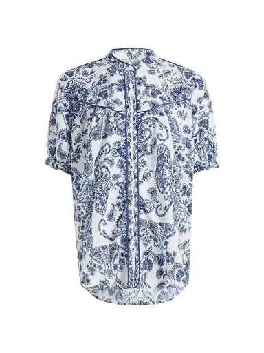 Johnny Was Women's Jaden Western Shirred Yoke Blouse - Jaden | Thumbnail 1 Johnny Was Women's Jaden Western Shirred Yoke Blouse - Jaden | Thumbnail 1