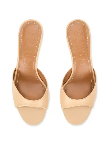 Staud Women's Brigitte 60MM Leather Slip-On Wedge Mules - Porcini | Thumbnail 4 Staud Women's Brigitte 60MM Leather Slip-On Wedge Mules - Porcini | Thumbnail 4