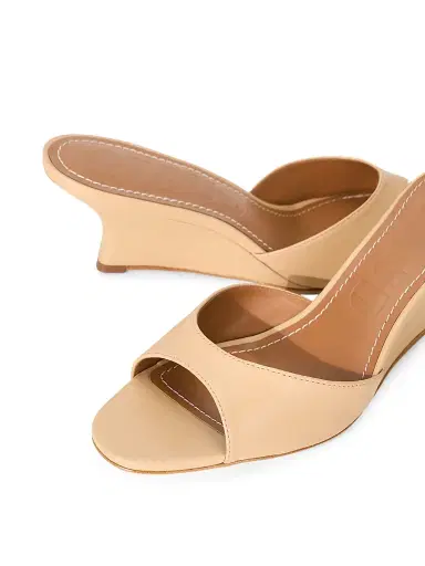 Staud Women's Brigitte 60MM Leather Slip-On Wedge Mules - Porcini | Thumbnail 5 Staud Women's Brigitte 60MM Leather Slip-On Wedge Mules - Porcini | Thumbnail 5