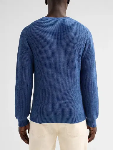 Saks Fifth Avenue Men's Garment Dyed Double Seed Rib-Knit Crewneck Sweater - Navy | Thumbnail 3 Saks Fifth Avenue Men's Garment Dyed Double Seed Rib-Knit Crewneck Sweater - Navy | Thumbnail 3