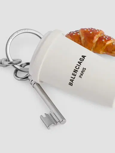 Balenciaga Women's Coffee Cup Charm - White Orange | Thumbnail 2 Balenciaga Women's Coffee Cup Charm - White Orange | Thumbnail 2