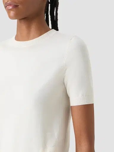 Akris punto Women's Relaxed Wool T-Shirt - Cream - Size 16 | Thumbnail 5 Akris punto Women's Relaxed Wool T-Shirt - Cream - Size 16 | Thumbnail 5