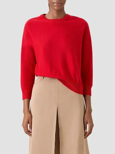 Akris punto Women's Drop Shoulder Virgin Wool Sweater - Red - Size 16 | Thumbnail 4 Akris punto Women's Drop Shoulder Virgin Wool Sweater - Red - Size 16 | Thumbnail 4