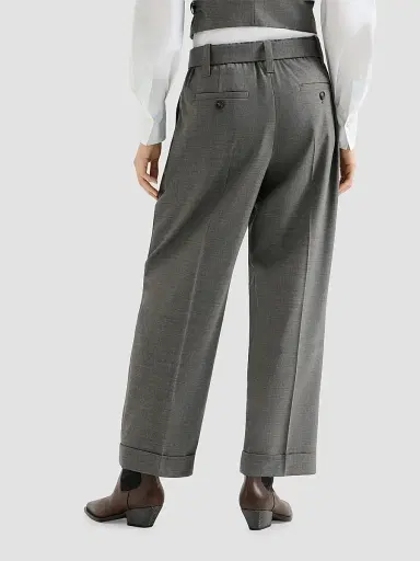 Brunello Cucinelli Women's Tropical Luxury Wool Baggy Sartorial Trousers | Thumbnail 3 Brunello Cucinelli Women's Tropical Luxury Wool Baggy Sartorial Trousers | Thumbnail 3