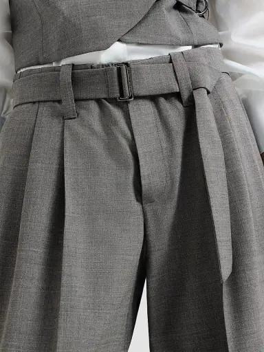 Brunello Cucinelli Women's Tropical Luxury Wool Baggy Sartorial Trousers | Thumbnail 4 Brunello Cucinelli Women's Tropical Luxury Wool Baggy Sartorial Trousers | Thumbnail 4