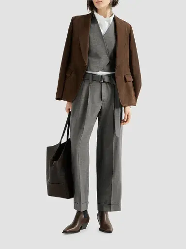Brunello Cucinelli Women's Tropical Luxury Wool Baggy Sartorial Trousers | Thumbnail 6 Brunello Cucinelli Women's Tropical Luxury Wool Baggy Sartorial Trousers | Thumbnail 6