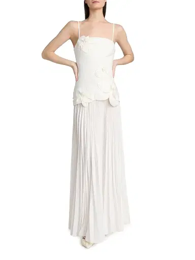 Acler Women's Forever Young Avision Floral Appliqué Pleated Maxi Dress - | Thumbnail 3 Acler Women's Forever Young Avision Floral Appliqué Pleated Maxi Dress - | Thumbnail 3