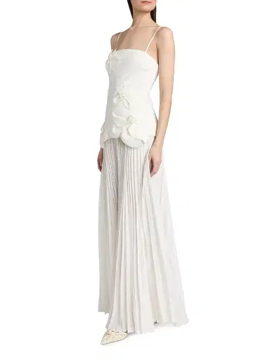 Acler Women's Forever Young Avision Floral Appliqué Pleated Maxi Dress - | Thumbnail 4 Acler Women's Forever Young Avision Floral Appliqué Pleated Maxi Dress - | Thumbnail 4