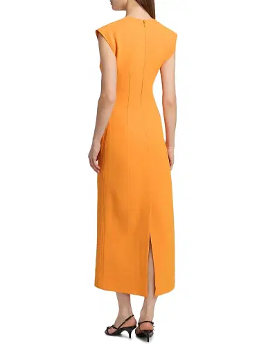 Acler Women's Koda Floral Cut-Out Crepe Sheath Midi-Dress - Neon Mango | Thumbnail 5 Acler Women's Koda Floral Cut-Out Crepe Sheath Midi-Dress - Neon Mango | Thumbnail 5