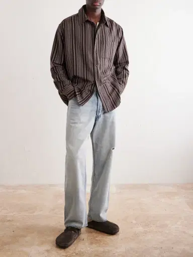 The Elder Statesman Striped Wool and Cashmere-Blend Shirt - Men | Thumbnail 2 The Elder Statesman Striped Wool and Cashmere-Blend Shirt - Men | Thumbnail 2