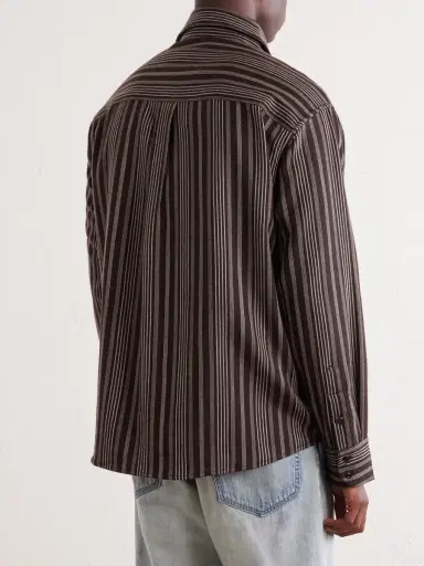 The Elder Statesman Striped Wool and Cashmere-Blend Shirt - Men | Thumbnail 4 The Elder Statesman Striped Wool and Cashmere-Blend Shirt - Men | Thumbnail 4