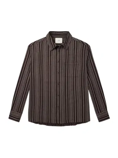 The Elder Statesman Striped Wool and Cashmere-Blend Shirt - Men | Thumbnail 1 The Elder Statesman Striped Wool and Cashmere-Blend Shirt - Men | Thumbnail 1
