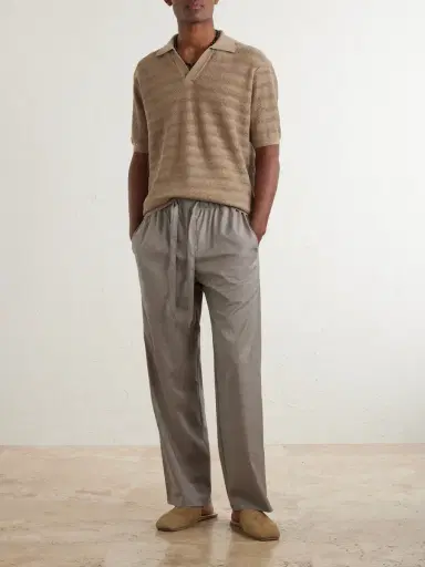 Frescobol Carioca Luan Straight-Leg Wool Drawstring Trousers - Men | Thumbnail 2 Frescobol Carioca Luan Straight-Leg Wool Drawstring Trousers - Men | Thumbnail 2