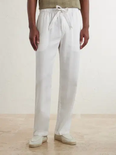 Frescobol Carioca Luan Straight-Leg Linen and Cotton-Blend Drawstring Trousers - Men | Thumbnail 3 Frescobol Carioca Luan Straight-Leg Linen and Cotton-Blend Drawstring Trousers - Men | Thumbnail 3