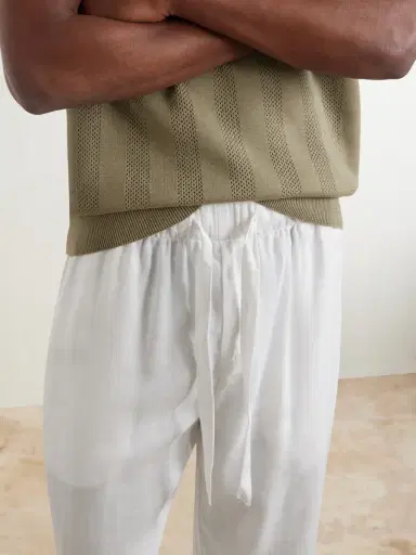 Frescobol Carioca Luan Straight-Leg Linen and Cotton-Blend Drawstring Trousers - Men | Thumbnail 5 Frescobol Carioca Luan Straight-Leg Linen and Cotton-Blend Drawstring Trousers - Men | Thumbnail 5