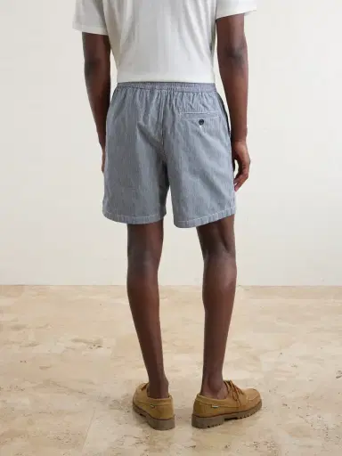 Drake's Straight-Leg Striped Cotton Drawstring Shorts - Men | Thumbnail 4 Drake's Straight-Leg Striped Cotton Drawstring Shorts - Men | Thumbnail 4