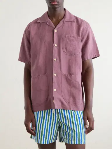 Drake's Camp-Collar Linen Shirt - Men | Thumbnail 3 Drake's Camp-Collar Linen Shirt - Men | Thumbnail 3
