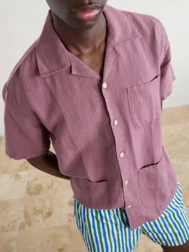 Drake's Camp-Collar Linen Shirt - Men | Thumbnail 5 Drake's Camp-Collar Linen Shirt - Men | Thumbnail 5