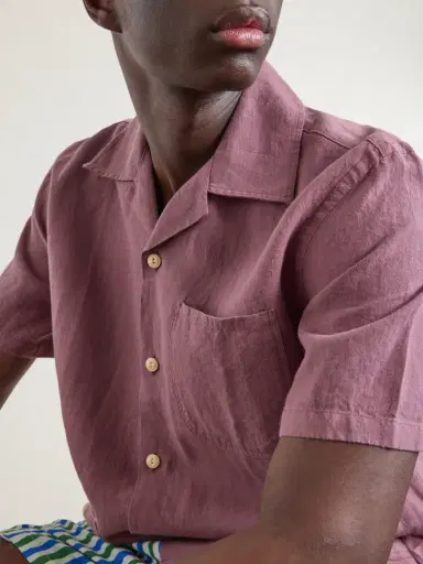 Drake's Camp-Collar Linen Shirt - Men | Thumbnail 6 Drake's Camp-Collar Linen Shirt - Men | Thumbnail 6